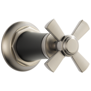 Brizo Rook®: Sensori® Volume Control Trim – Cross In Luxe Nickel / Matte Black