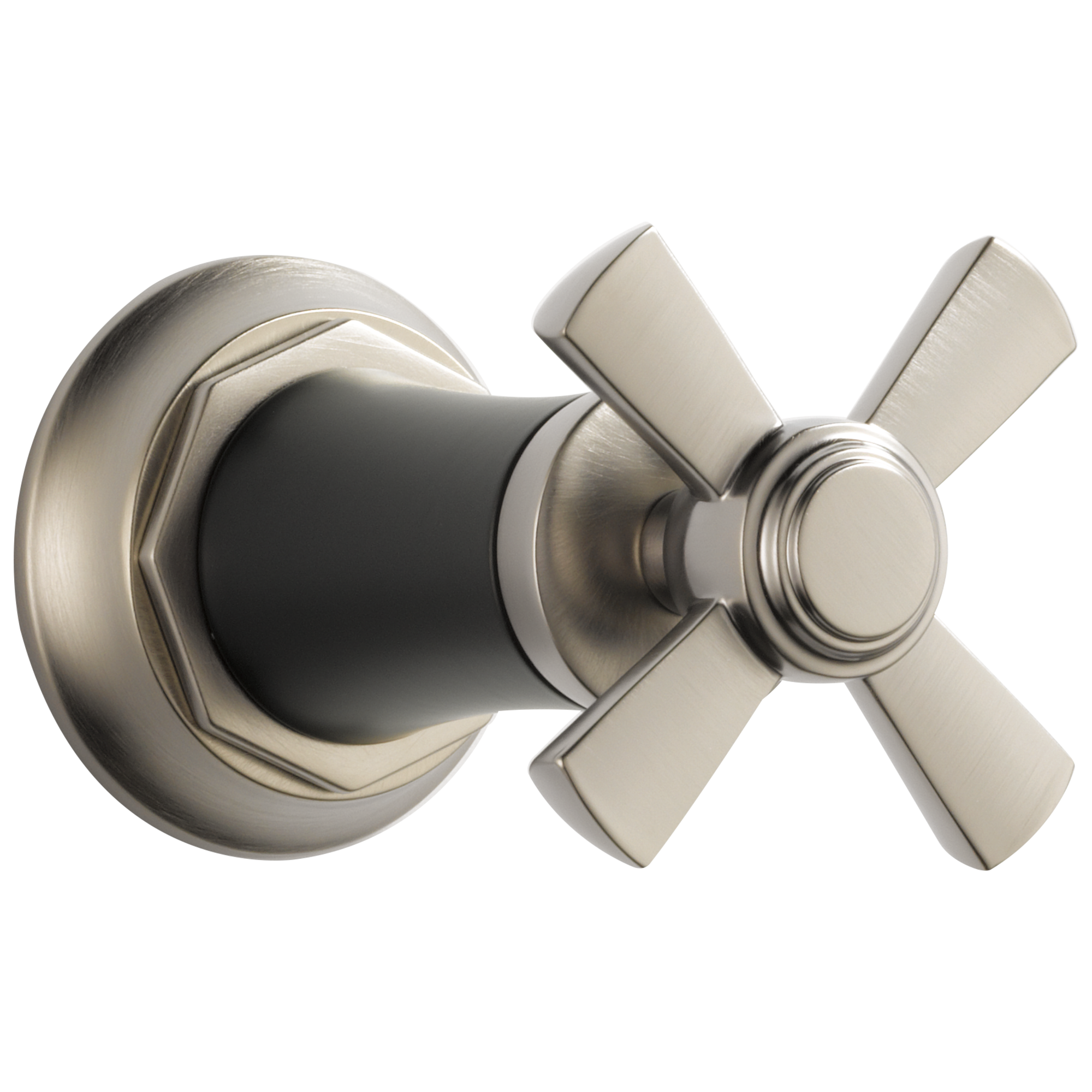 Brizo Rook®: Sensori® Volume Control Trim - Cross In Luxe Nickel / Matte Black