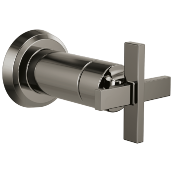 Brizo Levoir™: Sensori® Volume Control Trim Cross In Brilliance Black Onyx
