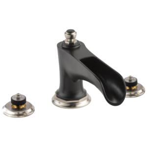 Brizo Rook®: Roman Tub with Channel Spout – Less Handles In Luxe Nickel / Matte Black