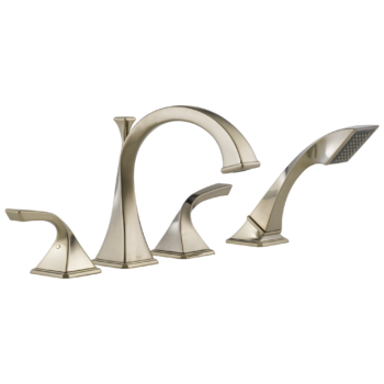 Brizo Virage®: Roman Tub Faucet with Hand Shower In Brushed Nickel