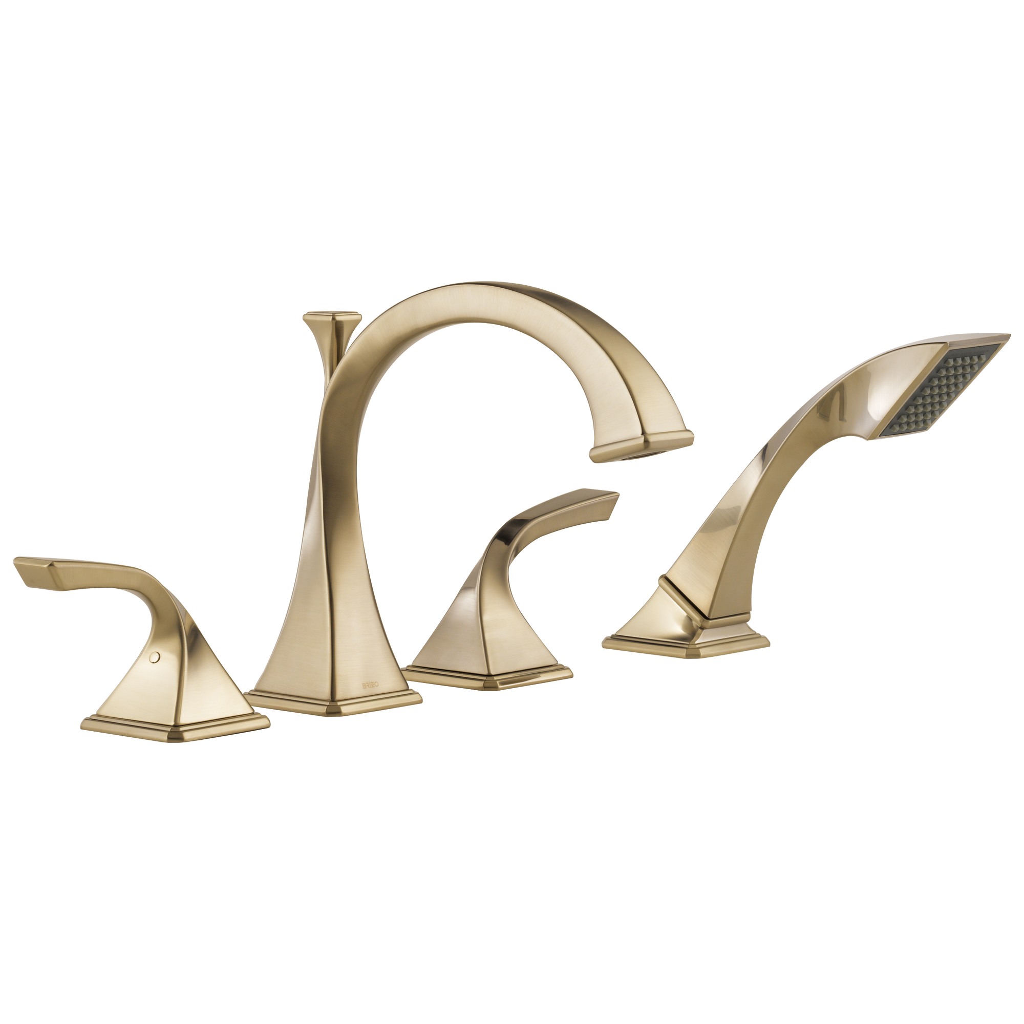 Brizo Virage®: Roman Tub Faucet with Hand Shower In Luxe Gold