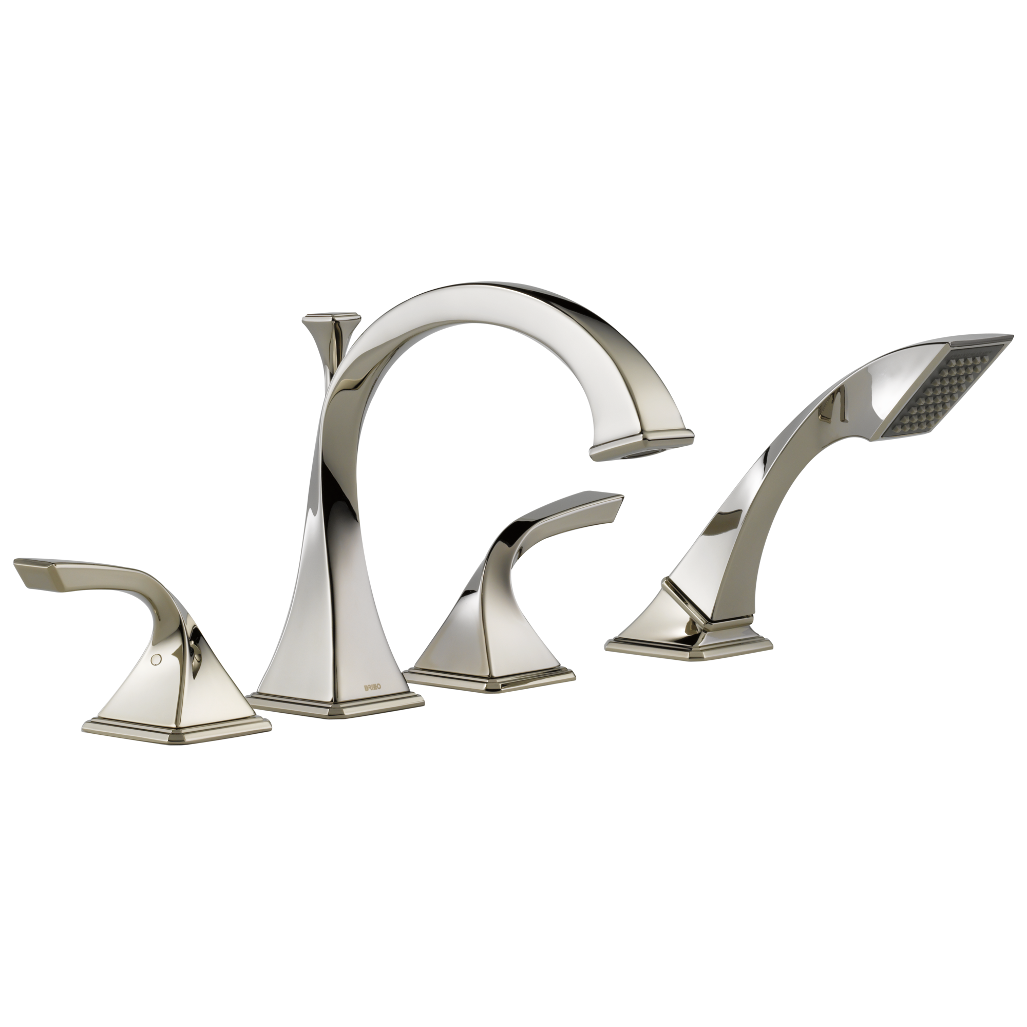 Brizo Virage®: Roman Tub Faucet with Hand Shower In Polished Nickel