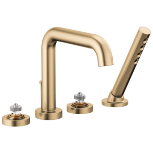 Brizo Litze®: Roman Tub with Handshower – Less Handles In Luxe Gold