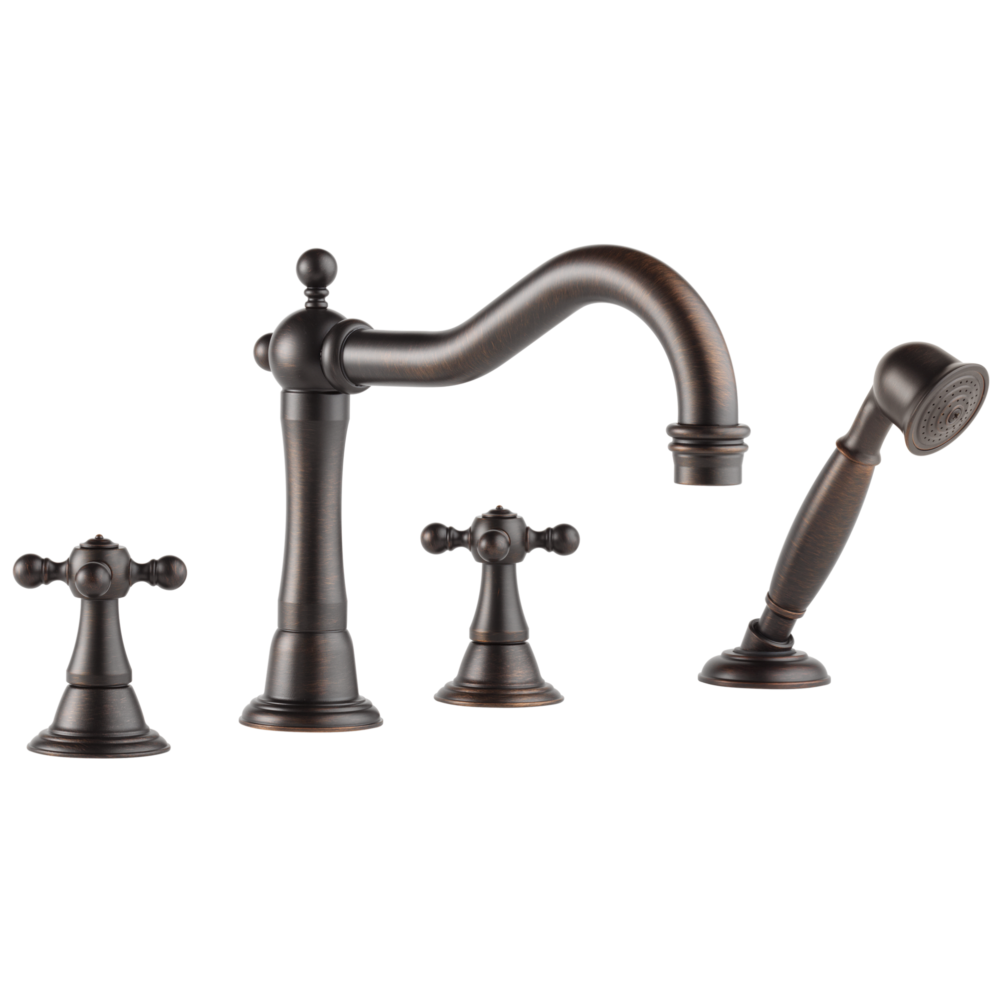 Brizo Tresa®: Roman Tub Trim with Hand Shower In Venetian Bronze