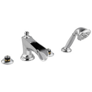 Brizo Rook®: Roman Tub Trim with Hand Shower – Less Handles In Chrome