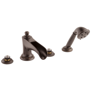 Brizo Rook®: Roman Tub Trim with Hand Shower – Less Handles In Venetian Bronze