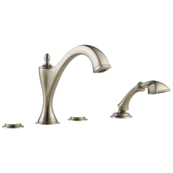 Brizo Charlotte®: Roman Tub Faucet with Hand Shower Trim - Less Handles In Brushed Nickel
