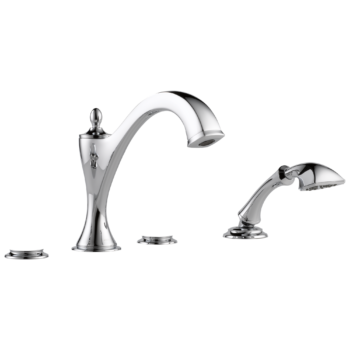 Brizo Charlotte®: Roman Tub Faucet with Hand Shower Trim - Less Handles In Chrome