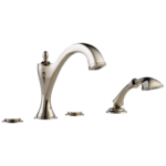 Brizo Charlotte®: Roman Tub Faucet with Hand Shower Trim - Less Handles In Polished Nickel