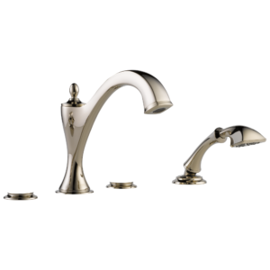Brizo Charlotte®: Roman Tub Faucet with Hand Shower Trim – Less Handles In Polished Nickel
