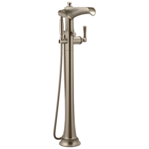Brizo Rook®: Freestanding Floor Mount Tub Filler In Luxe Nickel