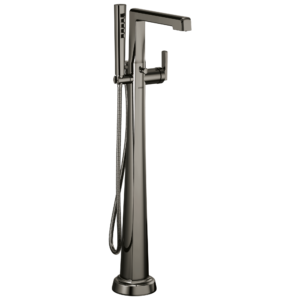 Brizo Levoir™: Single-Handle Floor Mount Tub Filler In Brilliance Black Onyx