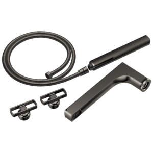 Brizo Kintsu®: Two-Handle Tub Filler Trim Kit With Knob Handles In Brilliance Black Onyx