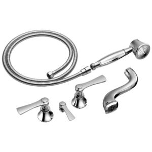 Brizo Rook®: Two-Handle Tub Filler Trim Kit with Lever Handles In Chrome