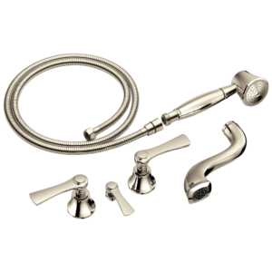 Brizo Rook®: Two-Handle Tub Filler Trim Kit with Lever Handles In Polished Nickel