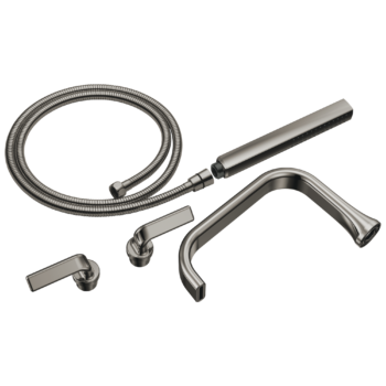Brizo Allaria™: Two-Handle Tub Filler Trim Kit with Twist Lever Handles In Brilliance Black Onyx