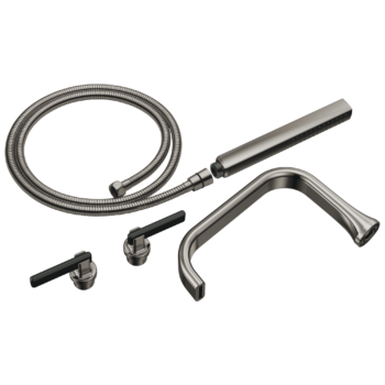 Brizo Allaria™: Two-Handle Tub Filler Trim Kit with Lever Handles In Brilliance Black Onyx / Matte Black