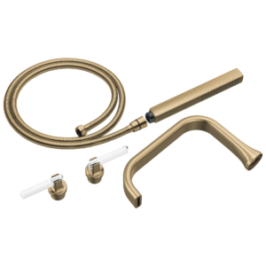 Brizo Allaria™: Two-Handle Tub Filler Trim Kit with Lever Handles In Luxe Gold / Clear Acrylic