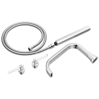 Brizo Allaria™: Two-Handle Tub Filler Trim Kit with Lever Handles In Polished Chrome / Clear Acrylic