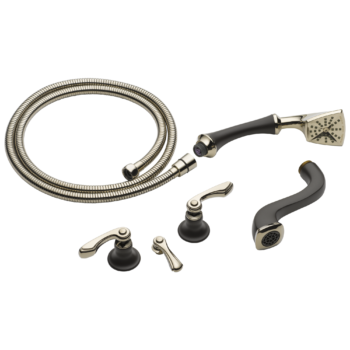 Brizo Charlotte®: Two-Handle Tub Filler Trim Kit In Cocoa Bronze / Polished Nickel