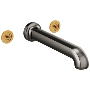 Brizo Kintsu®: Two Handle Wall Mount Tub Filler In Brilliance Black Onyx