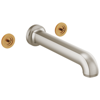 Brizo Kintsu®: Two Handle Wall Mount Tub Filler In Luxe Nickel