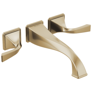 Brizo Virage®: Two-Handle Wall Mount Tub Filler In Luxe Gold