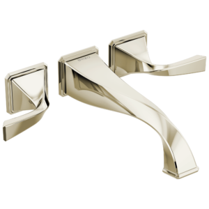 Brizo Virage®: Two-Handle Wall Mount Tub Filler In Polished Nickel