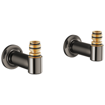 Brizo Kintsu®: Wall Mount Tub Filler Unions In Brilliance Black Onyx