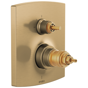Brizo Kintsu®: TempAssure Thermostatic Valve with Integrated 3-Function Diverter Trim - Less Handles In Luxe Gold