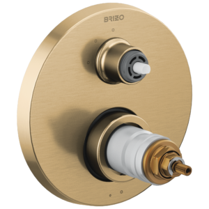 Brizo Litze®: TempAssure® Thermostatic Valve with 3-Function Diverter Trim – Less Handles In Luxe Gold