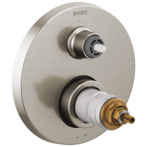 Brizo Litze®: TempAssure® Thermostatic Valve with 3-Function Diverter Trim – Less Handles In Luxe Nickel