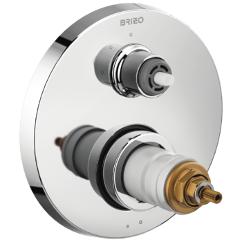 Brizo Litze®: TempAssure® Thermostatic Valve with 3-Function Diverter Trim - Less Handles In Chrome