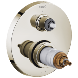 Brizo Litze®: TempAssure® Thermostatic Valve with 3-Function Diverter Trim – Less Handles In Polished Nickel