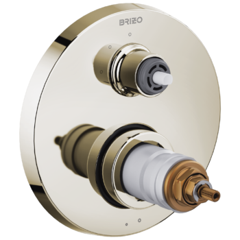 Brizo Litze®: TempAssure® Thermostatic Valve with 3-Function Diverter Trim - Less Handles In Polished Nickel