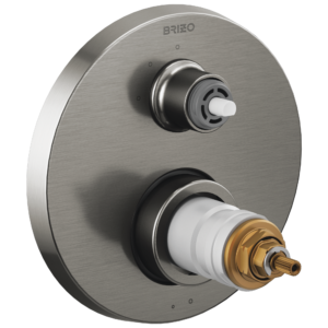 Brizo Litze®: TempAssure® Thermostatic Valve with 3-Function Diverter Trim – Less Handles In Luxe Steel