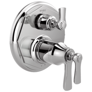 Brizo Rook®: TempAssure® Thermostatic Valve with 3-Function Diverter Trim In Chrome