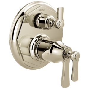 Brizo Rook®: TempAssure® Thermostatic Valve with 3-Function Diverter Trim In Polished Nickel