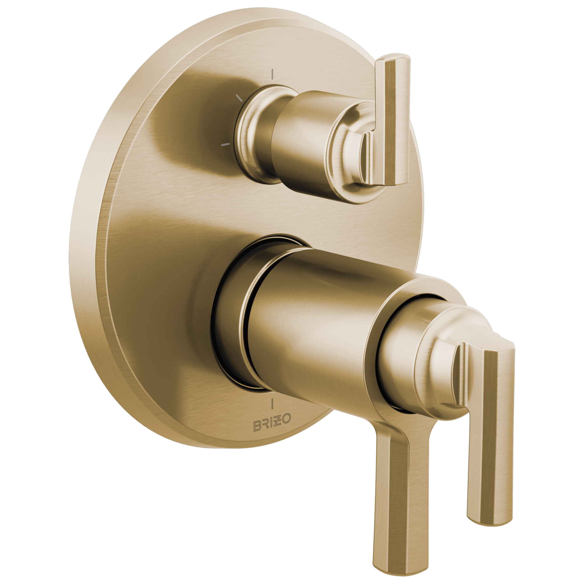 Brizo Levoir™: Tempassure® Thermostatic Valve With Integrated 3-Function Diverter Trim In Luxe Gold
