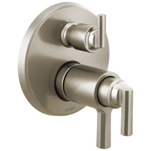 Brizo Levoir™: Tempassure® Thermostatic Valve With Integrated 3-Function Diverter Trim In Luxe Nickel