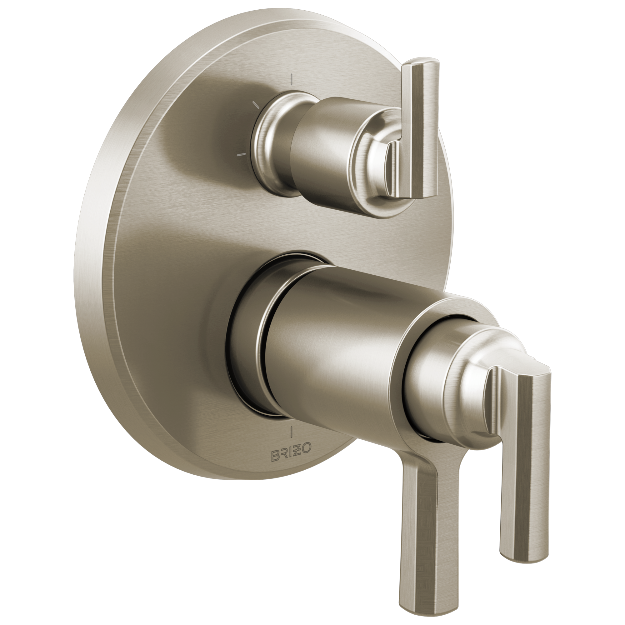 Brizo Levoir™: Tempassure® Thermostatic Valve With Integrated 3-Function Diverter Trim In Luxe Nickel