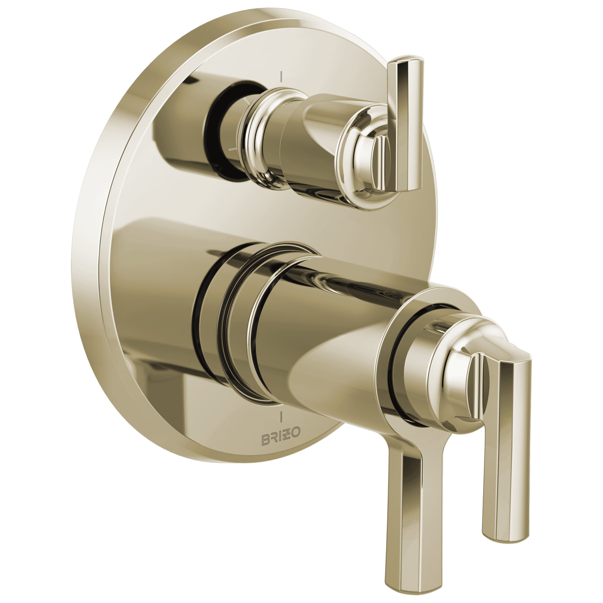 Brizo Levoir™: Tempassure® Thermostatic Valve With Integrated 3-Function Diverter Trim In Polished Nickel