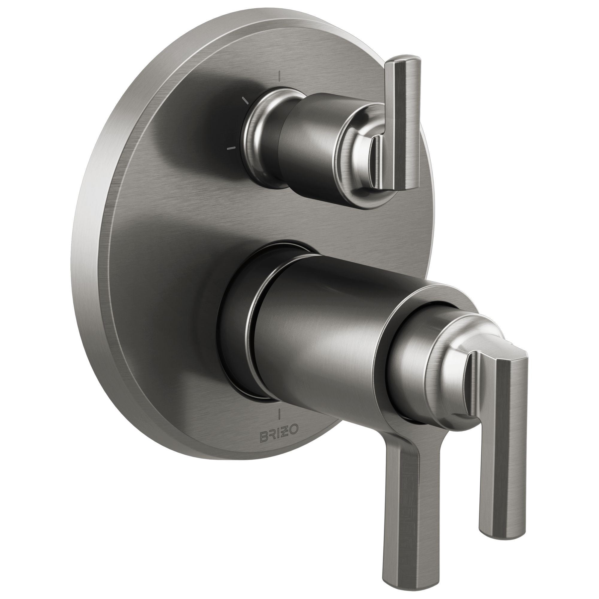 Brizo Levoir™: Tempassure® Thermostatic Valve With Integrated 3-Function Diverter Trim In Luxe Steel