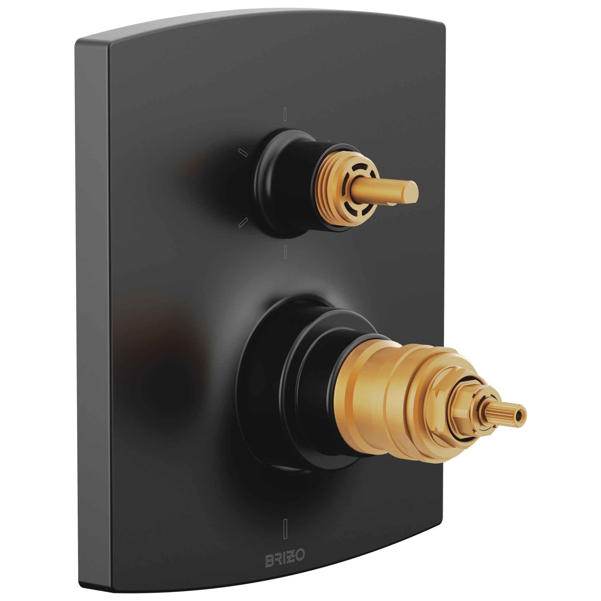 Brizo Kintsu®: TempAssure® Thermostatic Valve Trim with Integrated 6-Function Diverter Trim - Less Handles In Matte Black