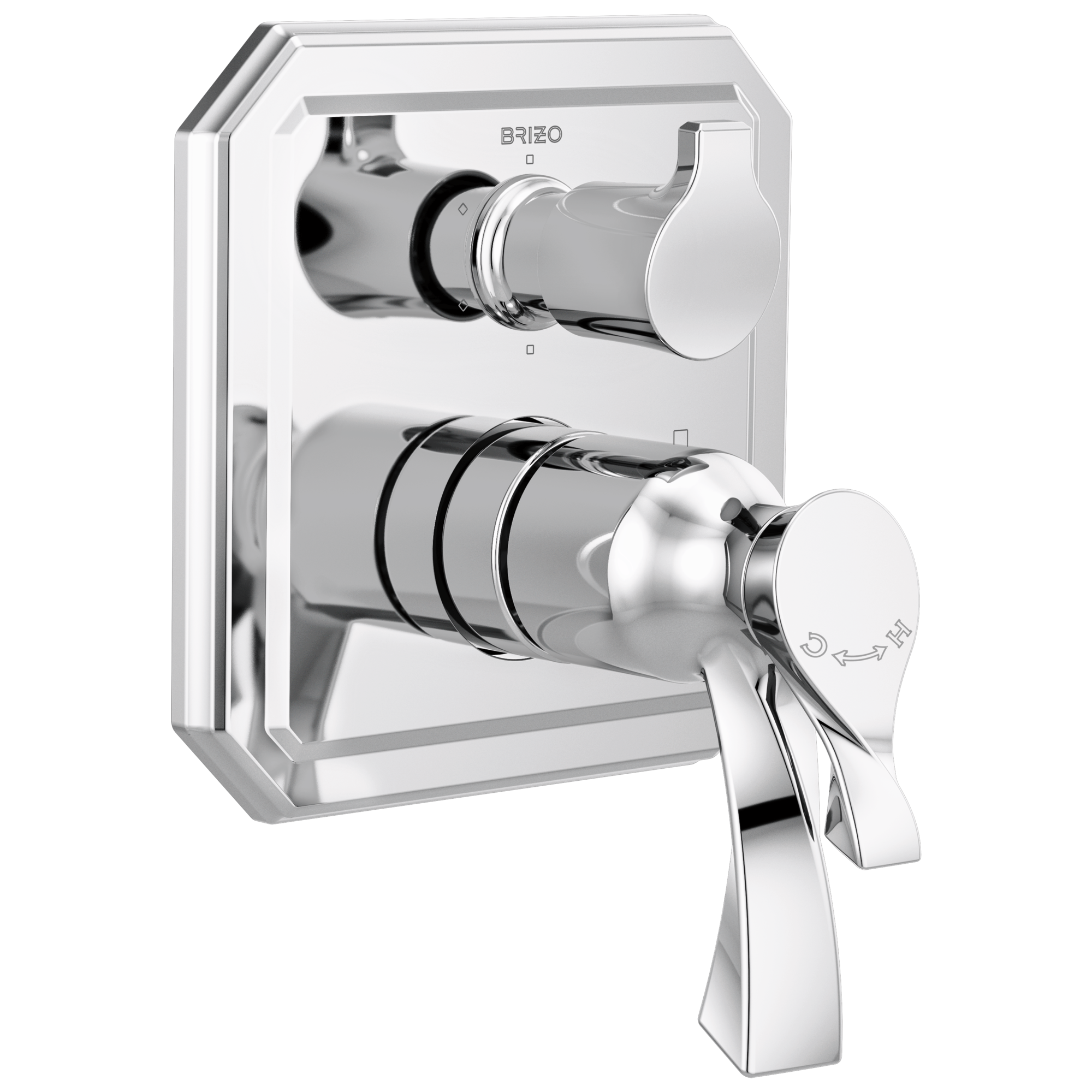 Brizo Virage®: TempAssure Thermostatic Valve with Integrated 6-Function Diverter Trim In Chrome