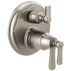 Brizo Rook®: TempAssure® Thermostatic Valve with 6-Function Diverter Trim In Luxe Nickel