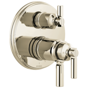 Brizo Invari®: Tempassure® Thermostatic Valve With Integrated 6-Function Diverter Trim In Polished Nickel