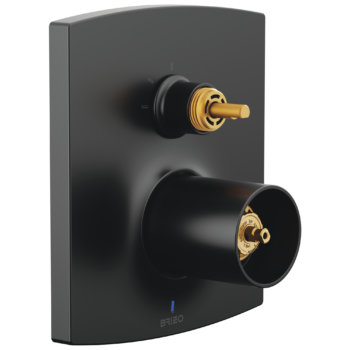 Brizo Kintsu®: Pressure Balance Valve Trim with Integrated 3-Function Diverter Trim - Less Handles In Matte Black