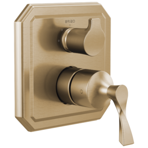 Brizo Virage®: Pressure Balance Valve with Integrated 3-Function Diverter Trim In Luxe Gold